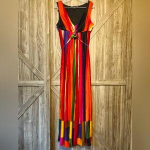 Multicolor Striped Maxi Dress